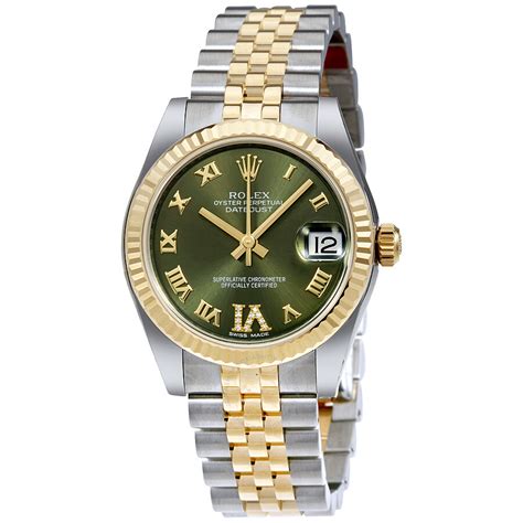 rolex datejust acciaio oro verde